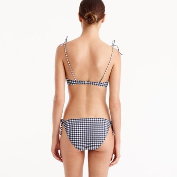NWT J.Crew Shoulder-tie French Bikini Top Gingham - Picture 8 of 8
